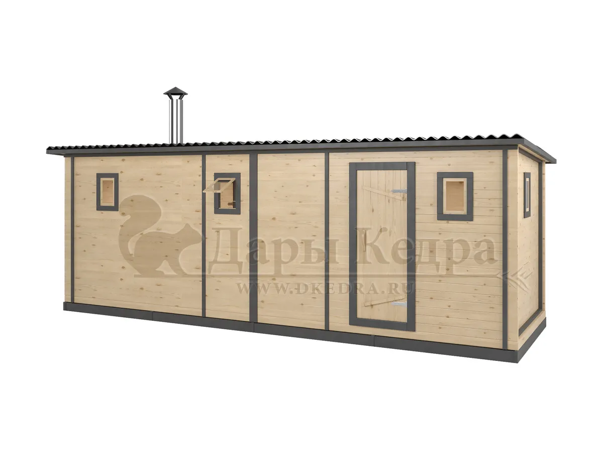 Каркасно-щитовая баня из кедра «Мега»