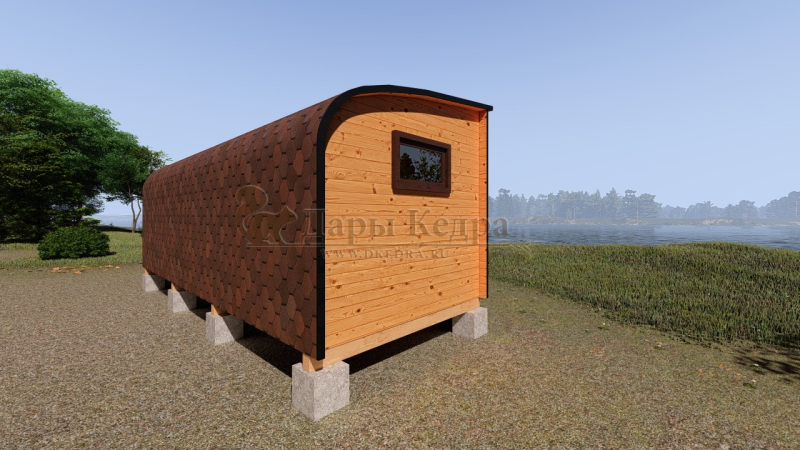 Баня «Парус» из кедра 6х2,2 м