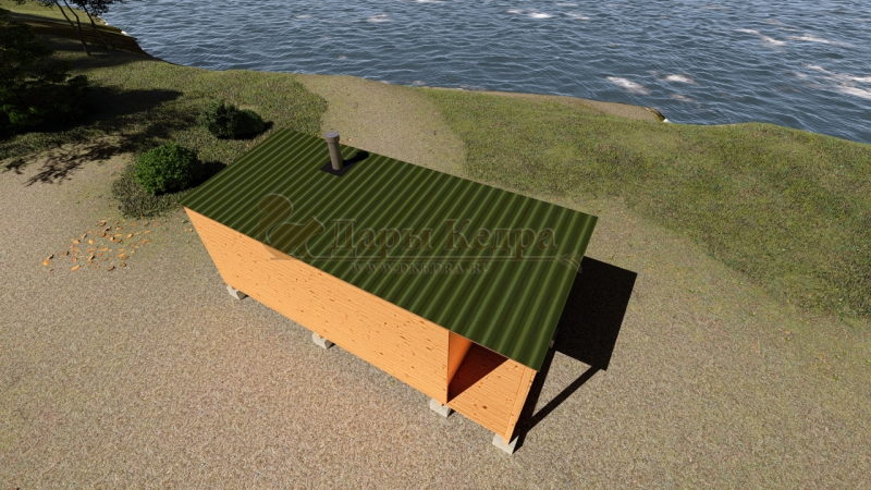 Каркасно-щитовая баня из кедра «Сканди»